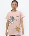 Shop Women's Pink Jerry Chase Graphic Printed Boyfriend T-shirt-Front