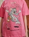 Shop Women's Pink Juggling Life Graphic Printed Oversized T-shirt