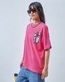Shop Women's Pink Just Summer Things Graphic Printed Oversized T-shirt-Full