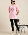 Shop Women's Pink Karma Is a Boomerang Typography Oversized T-shirt-Full