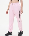 Shop Women's Pink Kill This Love Typography Relaxed Fit Joggers-Front