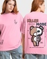 Shop Women's Pink Killer Mode Graphic Printed Oversized T-shirt-Front