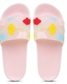 Shop Women's Pink Leaves Printed Sliders