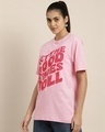 Shop Women's Pink Let The Good Times Roll Typography Oversized T-shirt-Design