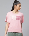 Shop Women's Pink Live Inside Out Printed Slim Fit T-shirt-Front