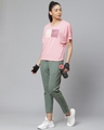 Shop Women's Pink Live Inside Out Printed Slim Fit T-shirt-Full