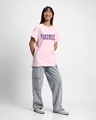 Shop Women's Pink Living in Paradise Graphic Printed Boyfriend T-shirt-Full