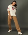 Shop Women's Gardenia Lizard Heart Graphic Printed Oversized T-shirt-Full
