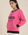 Shop Women's Pink Los Angeles Typography Oversized Sweatshirt-Front