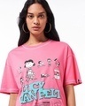 Shop Women's Pink Lucy Vanpelt Graphic Printed Oversized T-shirt