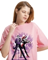 Shop Women's Pink Maniac Duo Graphic Printed Oversized T-shirt