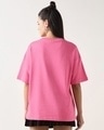 Shop Women's Pink Mickey Zebra Graphic Printed Oversized T-shirt-Full