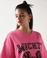 Shop Women's Pink Mickey Zebra Graphic Printed Oversized T-shirt