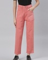 Shop Women's Pink Mom Fit Jeans-Front