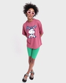 Shop Women's Pink Moody Moo Graphic Printed Oversized T-shirt-Design