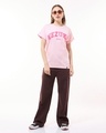 Shop Women's Pink Nezuko Kamado Typography Boyfriend T-shirt-Full