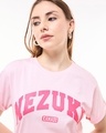 Shop Women's Pink Nezuko Kamado Typography Boyfriend T-shirt