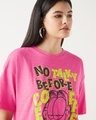 Shop Women's Pink No Talky Before Coffee Graphic Printed Oversized T-shirt