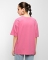 Shop Women's Pink No Worries Graphic Printed Oversized T-shirt-Full