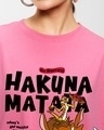 Shop Women's Pink No Worries Graphic Printed Oversized T-shirt