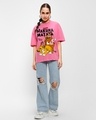 Shop Women's Pink No Worries Graphic Printed Oversized T-shirt