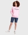 Shop Women's Pink Nonchalance Typography Oversized Hoodie-Full