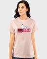 Shop Women's Pink Not Today Tomorrow Typography Boyfriend T-shirt-Front