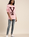 Shop Women's Pink NYC Typography Relaxed Fit T-shirt-Full