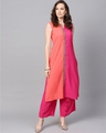 Shop Women's Pink & Orange Solid Straight Crepe Kurta-Design