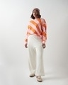 Shop Women's Pink & Orange Striped Oversized Plus Size Sweater-Full