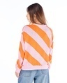 Shop Women's Pink & Orange Striped Oversized Sweater-Full