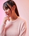 Shop Women's Pink Oversized Flatknit Sweater