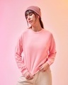 Shop Women's Pink Oversized Flatknit Sweater-Front