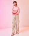 Shop Women's Pink Oversized Flatknit Sweater