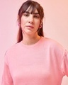 Shop Women's Pink Oversized Flatknit Sweater