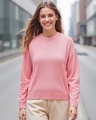 Shop Women's Pink Oversized Flatknit Sweater-Front