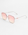 Shop Women's Pink Oversized Polarised Lens Sunglasses-Full