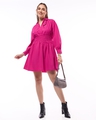 Shop Women's Pink Oversized Shirt Dress-Full