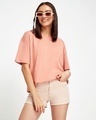 Shop Women's Pink Oversized T-shirt-Front