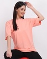 Shop Women's Pink Oversized T-shirt-Full