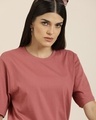 Shop Women's Pink Oversized T-shirt-Full