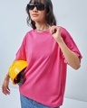 Shop Women's Pink Oversized T-shirt-Front
