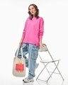 Shop Women's Pink Oversized T-shirt-Full