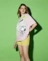 Shop Women's Pink Peanuts Suds Graphic Printed Oversized Plus Size T-shirt-Design