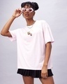 Shop Women's Pink Play It Cool Graphic Printed Oversized T-shirt-Front