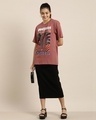 Shop Women's Pink Positivity Graphic Printed Oversized T-shirt