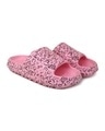 Shop Women's Pink Printed Sliders-Full