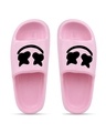 Shop Women's Pink Printed Sliders-Front