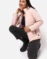 Shop Women's Pink Puffer Hooded Jacket