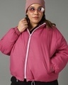 Shop Women's Pink & Purple Reversible Oversized Plus Size Jacket-Front